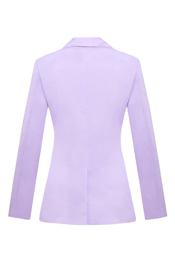 Lilac Notched Lapel Slim Fitted Women's Blazer