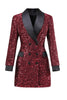 Load image into Gallery viewer, Glitter Burgundy Shawl Lapel Women&#39;s Blazer with Sequins