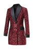 Load image into Gallery viewer, Sparkly Burgundy Bodycon Maxi Women&#39;s Blazer