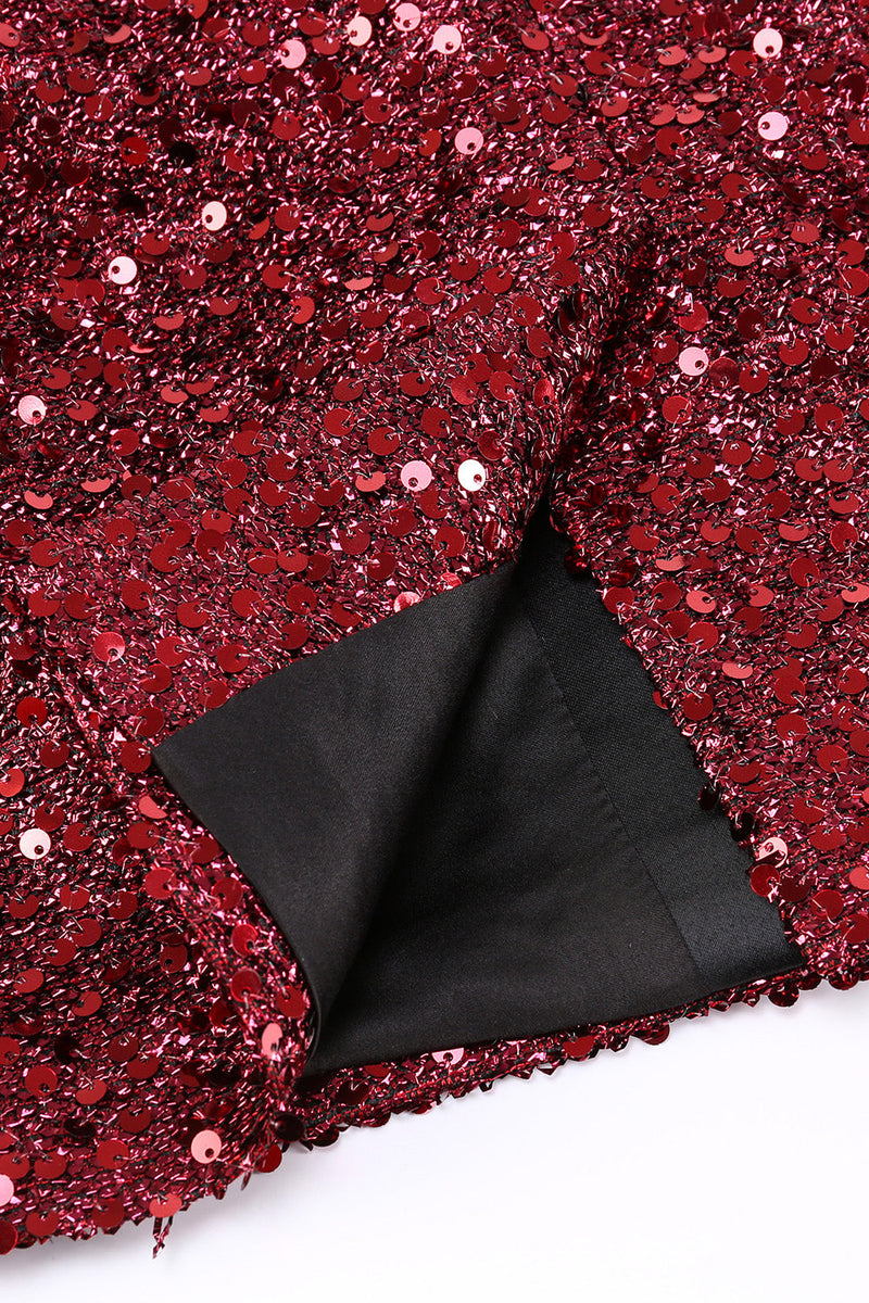 Load image into Gallery viewer, Sparkly Burgundy Bodycon Maxi Women&#39;s Blazer