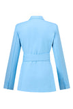Blue Peak Lapel 2 Piece Women's Suits with Belt