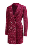 Sparkly Fuchsia Notched Women's Blazer