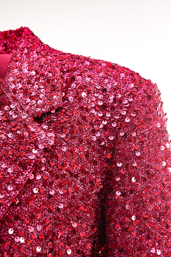 Sparkly Fuchsia Notched Women's Blazer