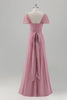 Load image into Gallery viewer, Pink Mermaid Off the Shoulder Long Bridesmaid Dress with Slit