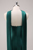 Load image into Gallery viewer, Dark Green Halter Satin Mermaid Bridesmaid Dress