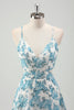 Load image into Gallery viewer, Sky Blue A-Line Spaghetti Straps Tiered Chiffon Bridesmaid Dress