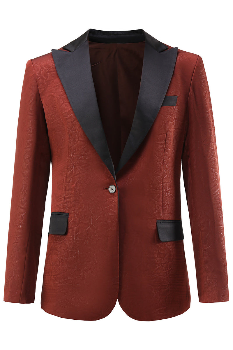 Load image into Gallery viewer, Rust Peak Lapel One Button Women Blazer