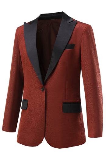 Rust Peak Lapel One Button Women Blazer