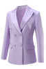 Load image into Gallery viewer, Purple Peak Laple Satin Double Breasted 2 Pieces Women Suits