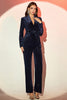 Load image into Gallery viewer, Navy Shawl Lapel 2 Pieces Women&#39;s Suits with Belt