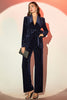 Load image into Gallery viewer, Navy Shawl Lapel 2 Pieces Women&#39;s Suits with Belt