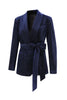 Load image into Gallery viewer, 2 Pieces Shawl Lapel Navy Women&#39;s Suits with Belt