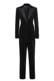 Black Polk Dots One Button 2 Piece Women Suit