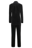 Black Polk Dots One Button 2 Piece Women Suit
