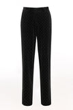 Black Polk Dots One Button 2 Piece Women Suit