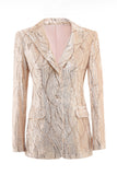 Champagne Peak Lapel Single Button Sequin Women's Suits