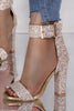 Load image into Gallery viewer, Glitter Golden Open Toe Buckle Party Shoes