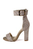 Load image into Gallery viewer, Glitter Golden Open Toe Buckle Party Shoes