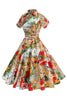 Load image into Gallery viewer, Flower A Line Printed Vintage 1950s Dress