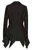 Load image into Gallery viewer, Black Long Sleeves Shawl Lapel Ruffled Women&#39;s Blazer