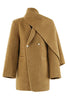 Load image into Gallery viewer, Kahki Faux Leather Wool Coat