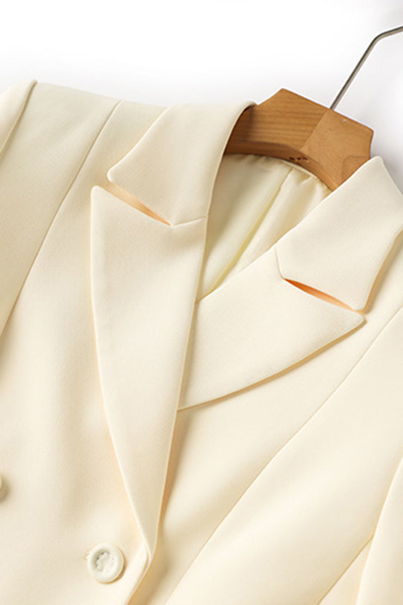 Load image into Gallery viewer, Apricot Peak Lapel Double Breasted Blazer