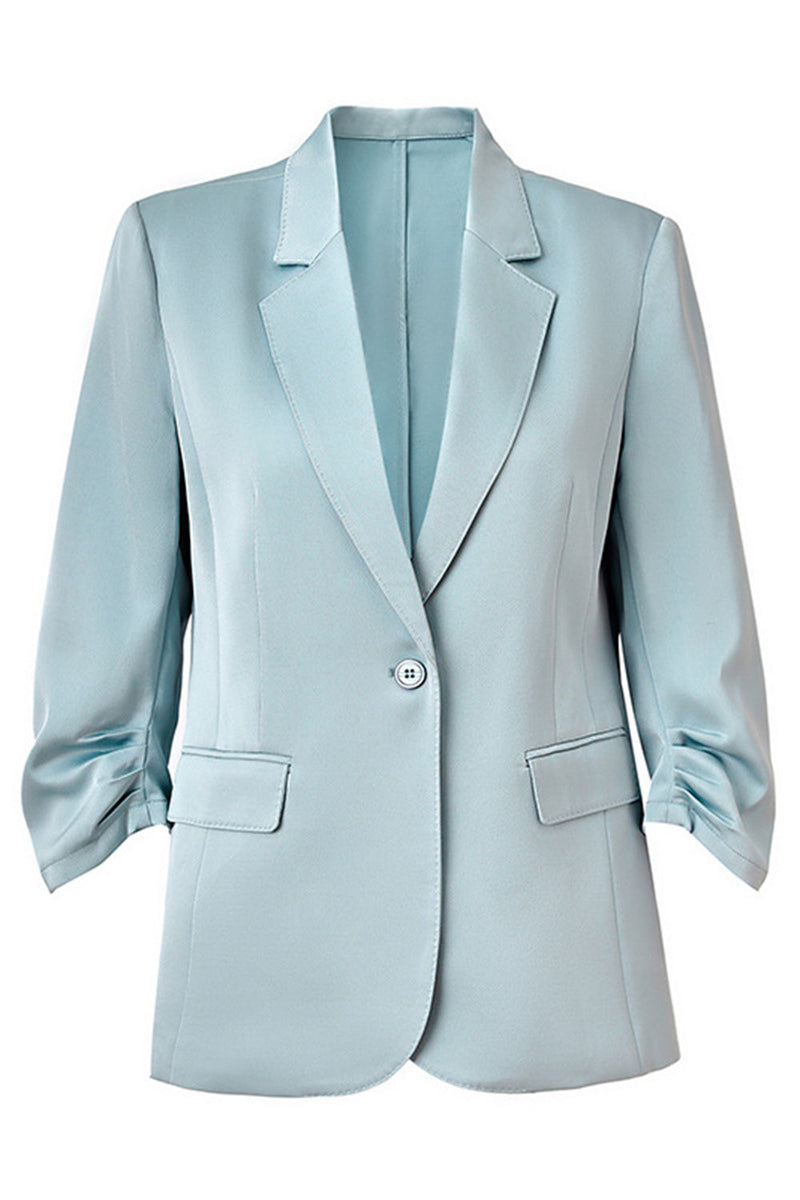 Load image into Gallery viewer, Champagne Notched Lapel Long Sleeves One Button Blazer