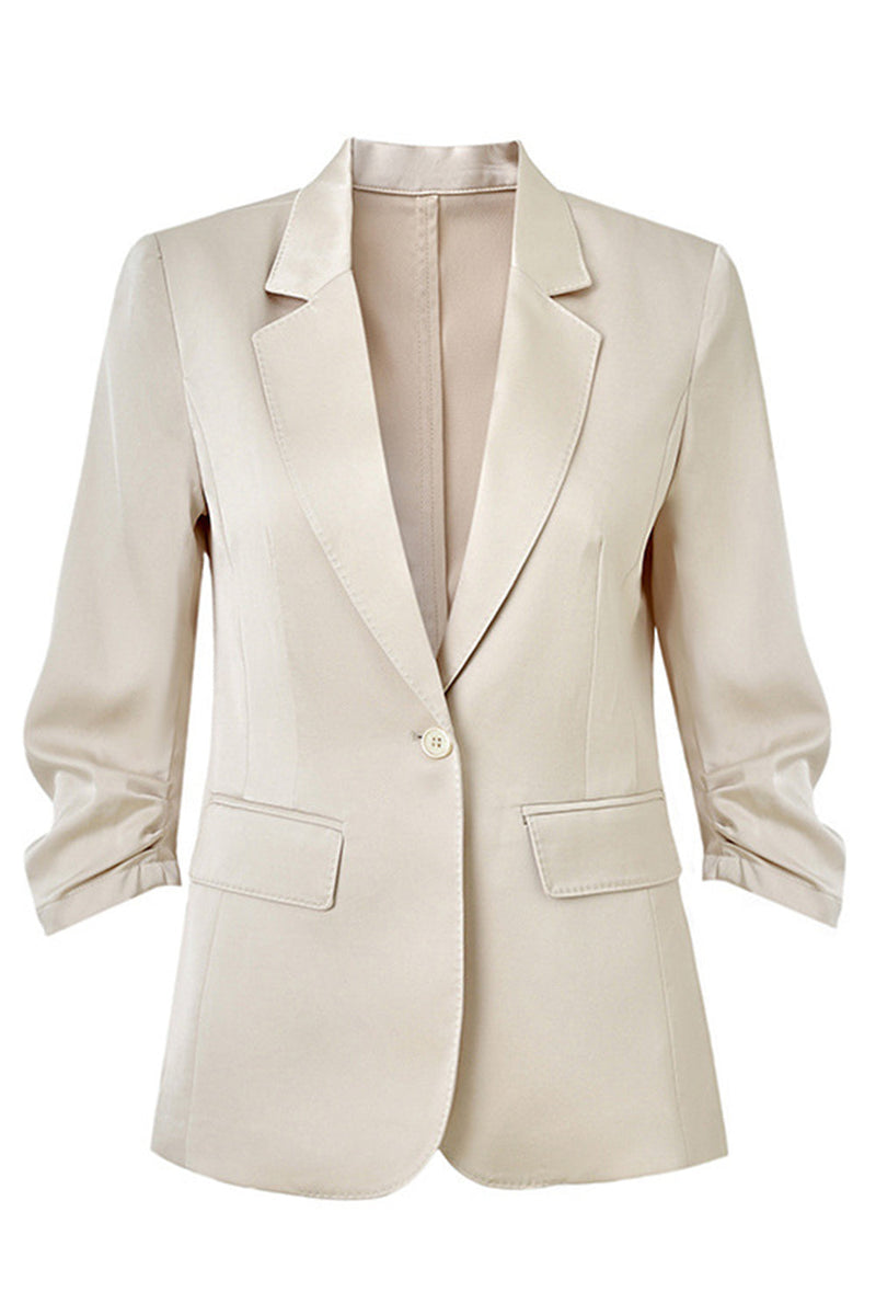 Load image into Gallery viewer, Champagne Notched Lapel Long Sleeves One Button Blazer