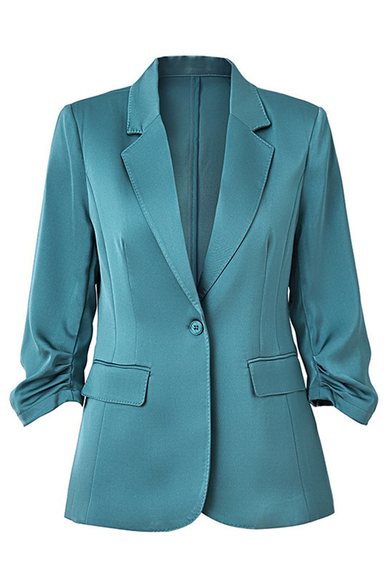 Load image into Gallery viewer, Champagne Notched Lapel Long Sleeves One Button Blazer