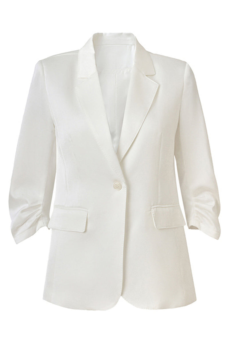 Load image into Gallery viewer, Champagne Notched Lapel Long Sleeves One Button Blazer