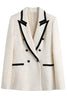 Load image into Gallery viewer, White Double Breasted Peak Lapel Tweed Blazer