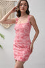 Load image into Gallery viewer, Pink Short Lace Up Party Dress with 3D Flower