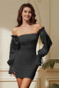 Load image into Gallery viewer, Black Strapless Short Party Dress with Detachable Sleeves