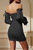 Load image into Gallery viewer, Black Strapless Short Party Dress with Detachable Sleeves