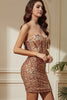 Load image into Gallery viewer, Sparkly Champagne Strapless Corset Sequined Short Party Dress