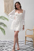 Load image into Gallery viewer, White Corset Embroidery A-Line Short Party Dress