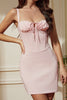 Load image into Gallery viewer, Pink Tight Spaghetti Straps Corset Short Party Dress