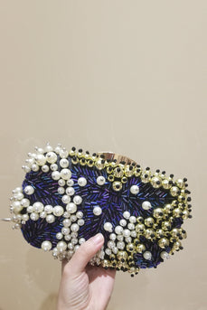 Luxury Black Beaded Handbag