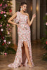 Load image into Gallery viewer, Pink Floral Mermaid One Shoulder Ruffle Long Prom Dress with Slit