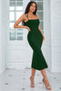 Load image into Gallery viewer, Dark Green Mermaid Spaghetti Straps Corset Prom Dress