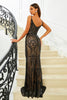 Load image into Gallery viewer, Sparkly Black Mermaid Spaghetti Straps Sequined Long Prom Dress