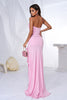 Load image into Gallery viewer, Pink Mermaid Strapless Ruffles Long Prom Dress with Slit