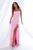 Load image into Gallery viewer, Pink Mermaid Strapless Ruffles Long Prom Dress with Slit