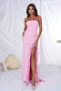 Load image into Gallery viewer, Pink Mermaid Strapless Ruffles Long Prom Dress with Slit