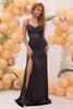 Load image into Gallery viewer, Black Mermaid Lace-up Back Long Prom Dress with Slit