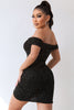 Load image into Gallery viewer, Black Sparkly Off The Shoulder Beading Bodycon Short Cocktail Dress