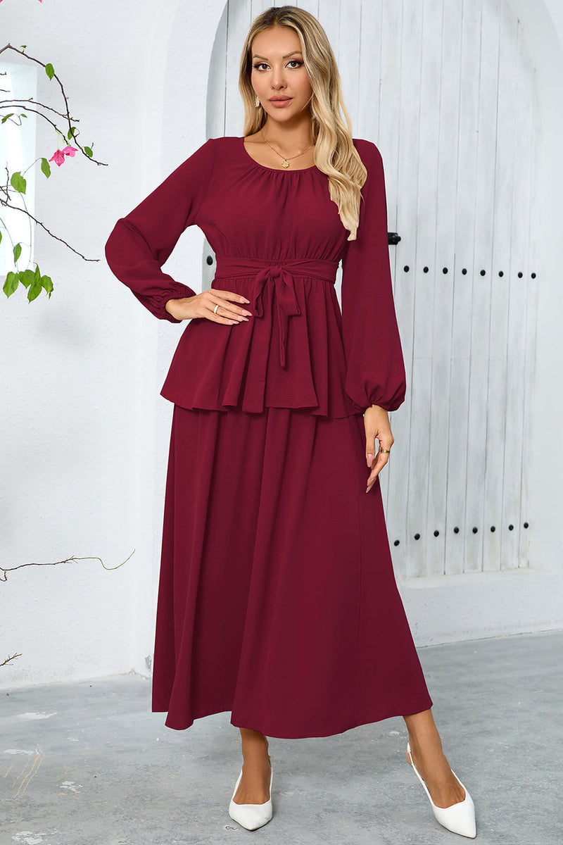 Load image into Gallery viewer, Dusty Rose A Line Chiffon Party Dress with Long Sleeves