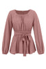 Load image into Gallery viewer, Dusty Rose A Line Chiffon Party Dress with Long Sleeves