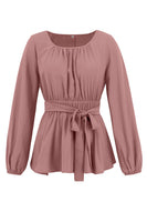 Load image into Gallery viewer, Dusty Rose A Line Chiffon Party Dress with Long Sleeves