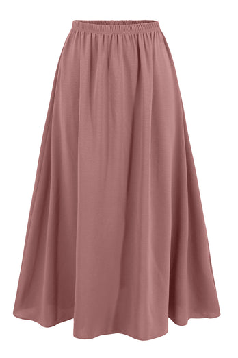 Dusty Rose A Line Chiffon Party Dress with Long Sleeves